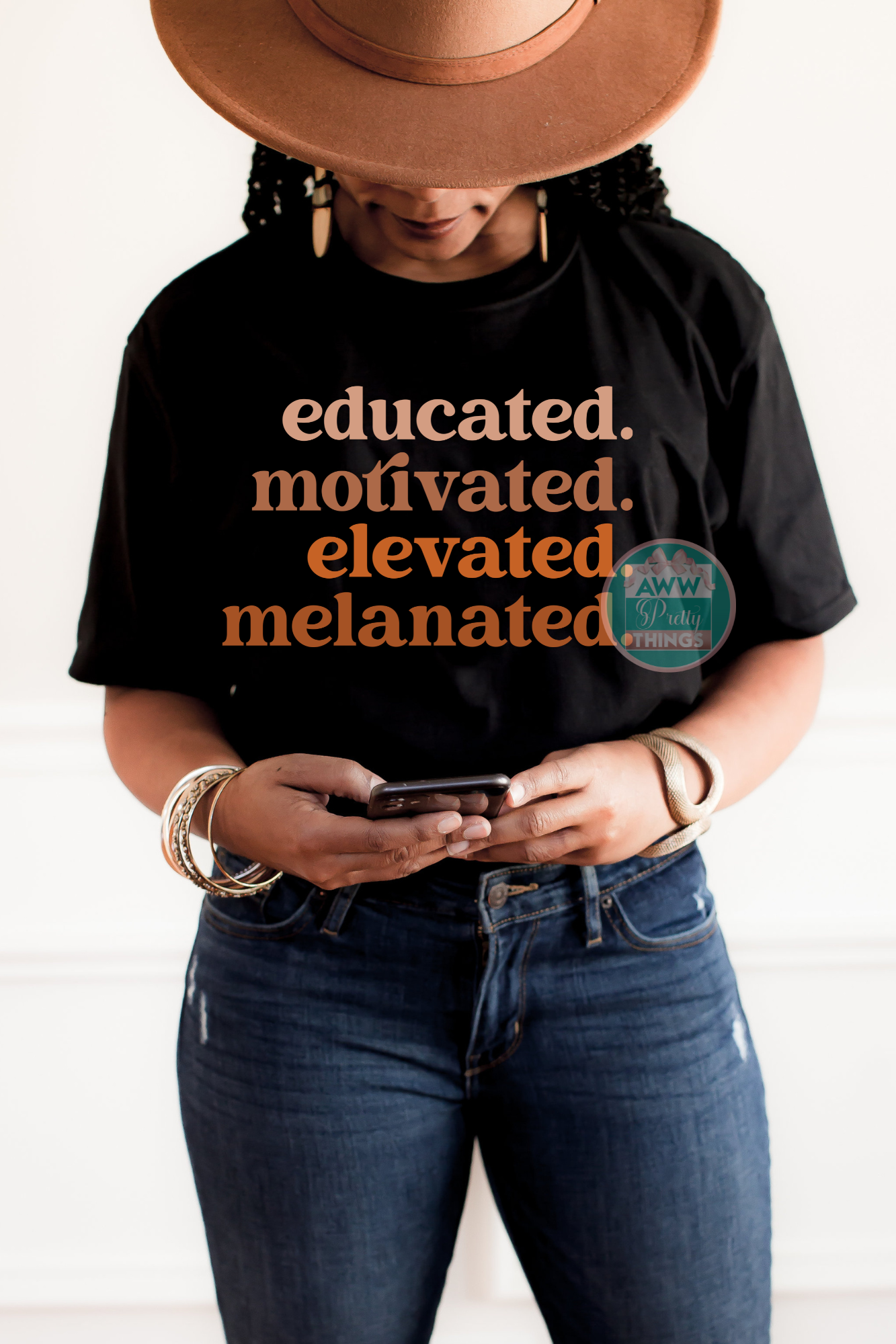 Educated. Melanated. Elevated. Motivated. T-Shirt