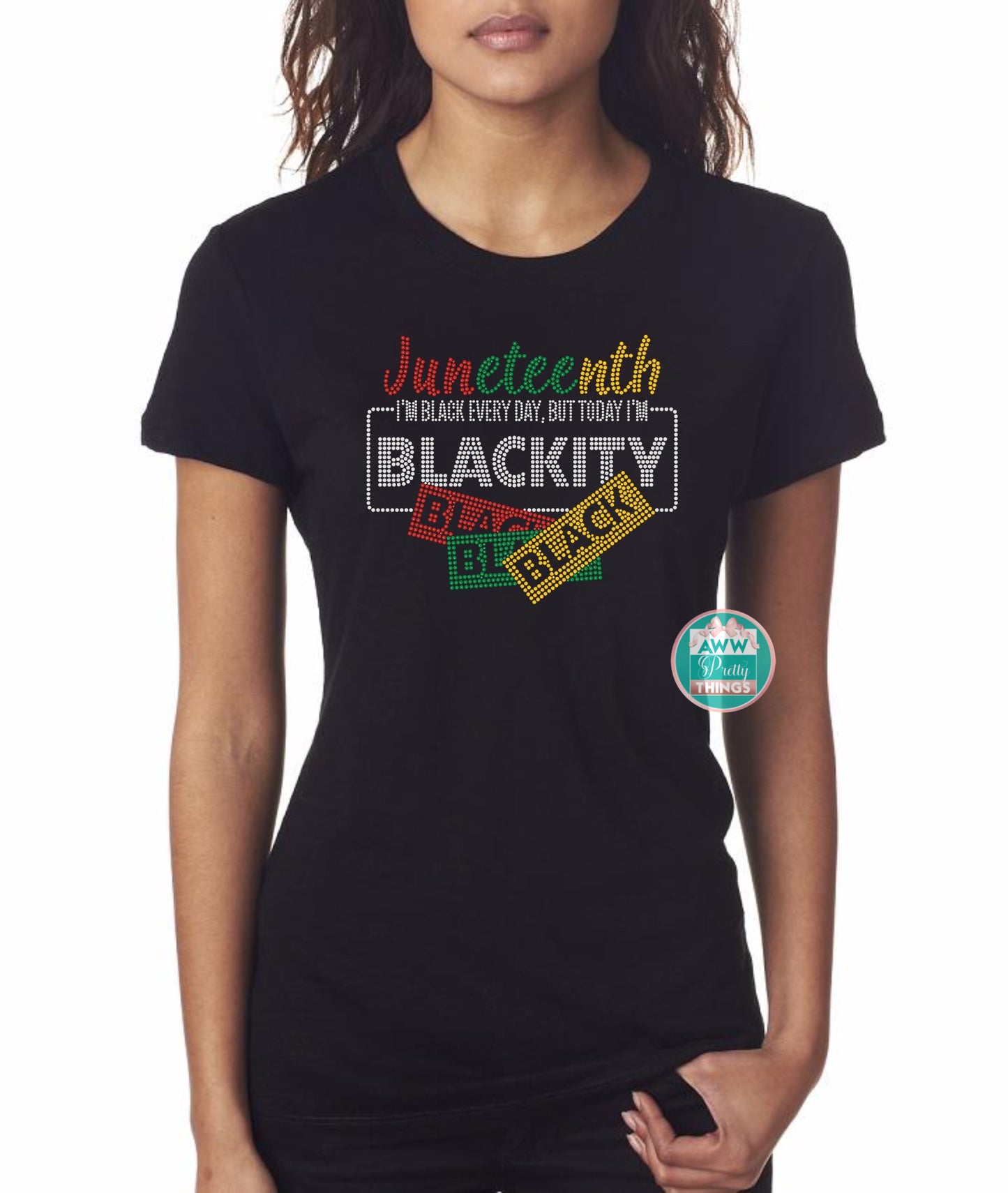 Blackity Black Rhinestone Bling Shirt