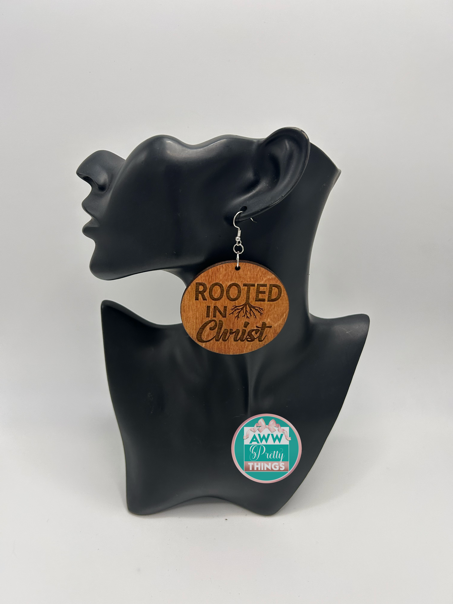 Rooted In Christ Engraved Earrings