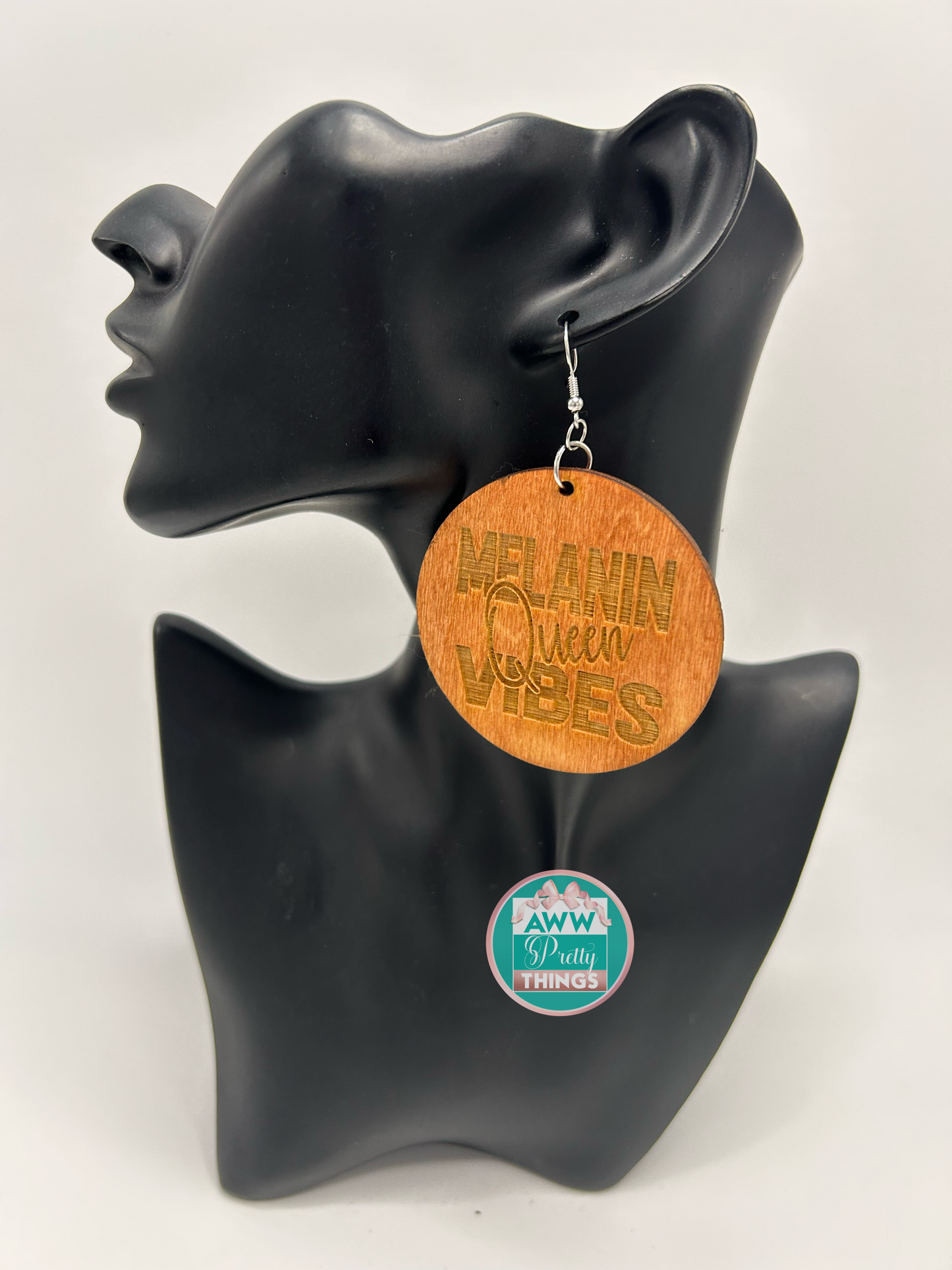 Melanin Queen Vibes Copy of Trust In The Lord With All Your Heart Engraved Earrings