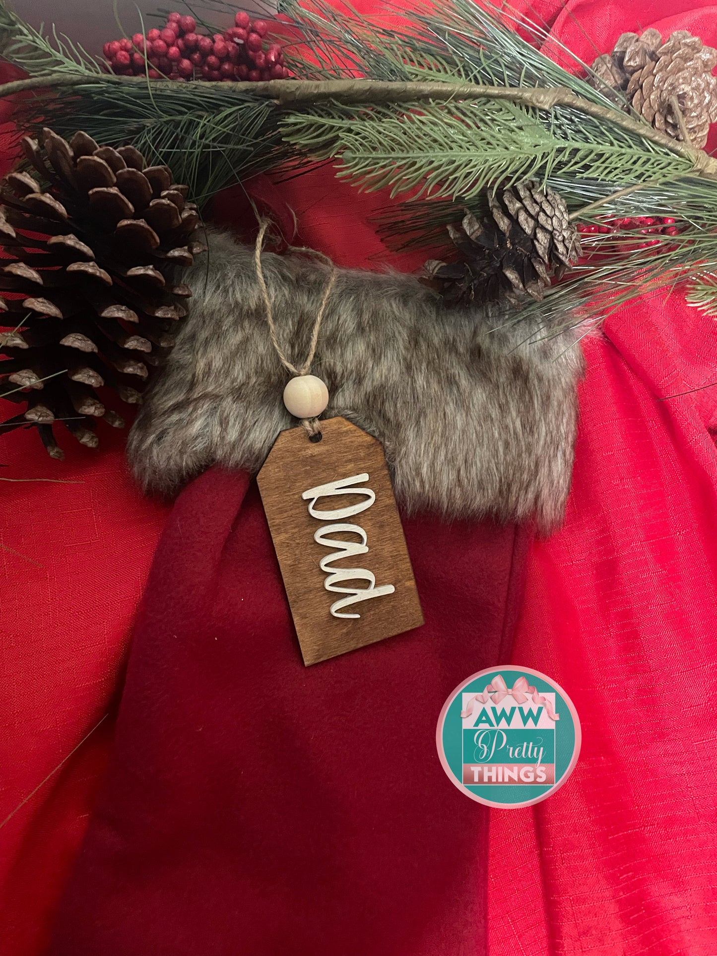 Personalized  3D Stocking Tag